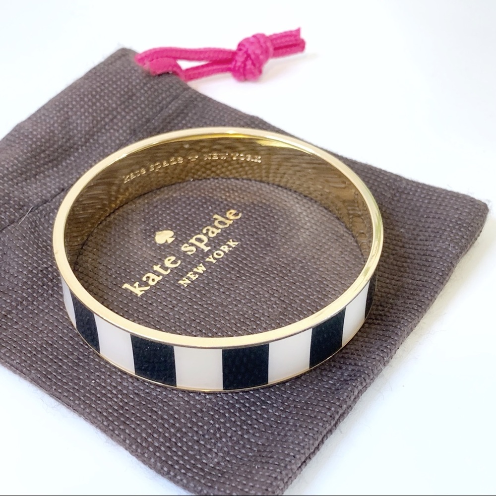 Kate Spade Striped Black and White Bangle Bracelet
